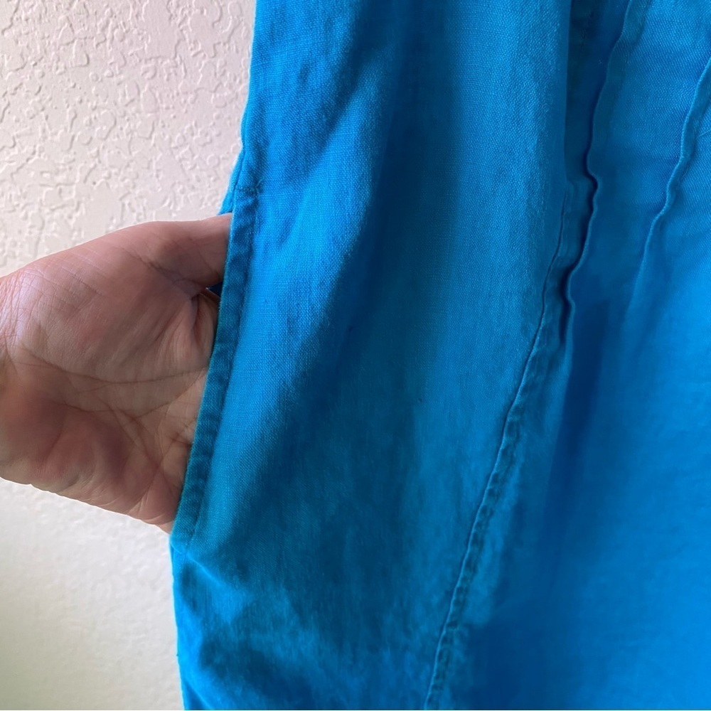 J.jill Love Linen Sleeveless Pintucked Summer Blue Lightweight Dress SZ XSP - Picture 8 of 12